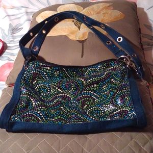 Vintage whiting and davis denim purse